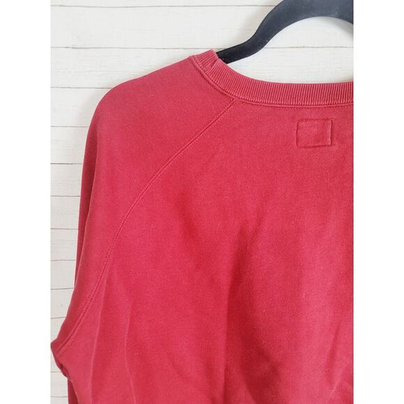 ROOTS 73 ATHLETICS CROPPED CREWNECK SWEAT SHIRT IN RED, SZ XL - Picture 8 of 13